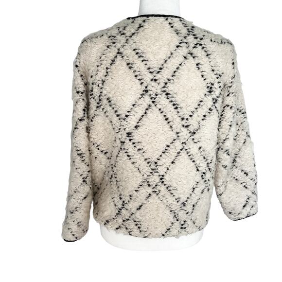 Ulla Johnson Ivory Wool Plaid Amal Jacket Zip Front Pockets Small - Picture 2 of 10